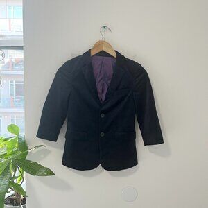Isaac Mizrahi Boy's Dark Blue Crushed Velvet Blazer Jacket Size 8